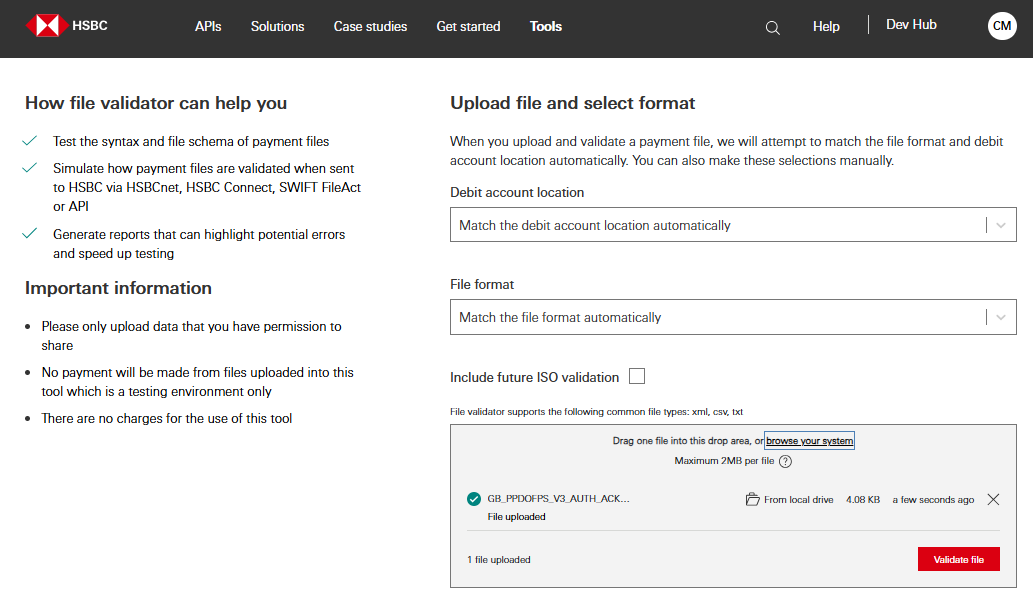upload file